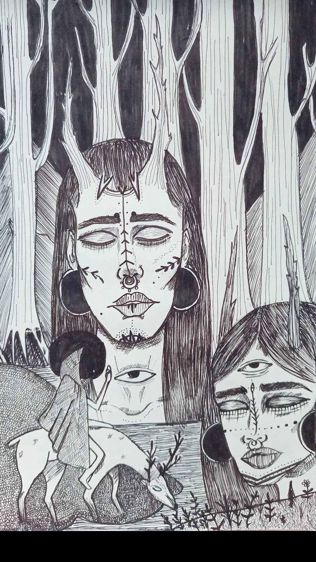 Surreal Ink Portrait